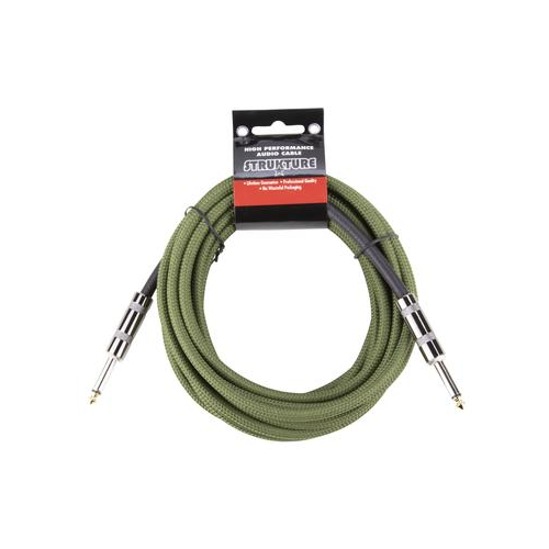 Stukture 1/4' Woven Instrument Cable,18'6' Military Green, SC186MG
