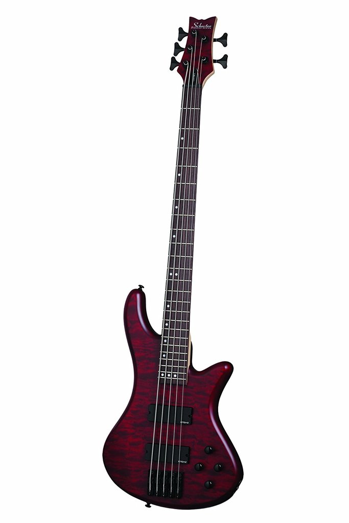 Schecter Stiletto Custom-5 Electric Bass Guitar, Vampyer Red Satin, 2538