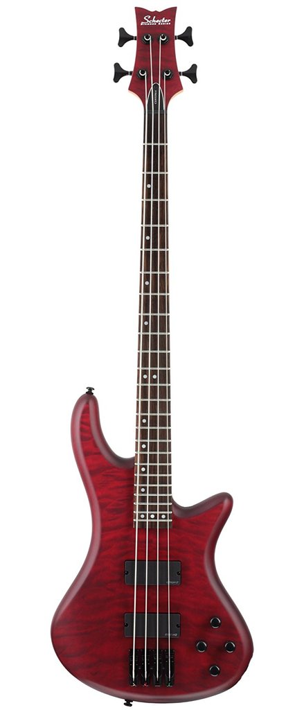 Schecter Stiletto Custom-4 Electric Bass Guitar, Vampire Red Satin, 2537