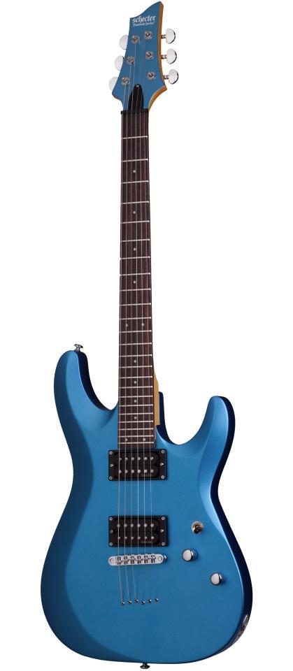 Schecter C-6 Deluxe Electric Guitar, Satin Metallic Light Blue, 431