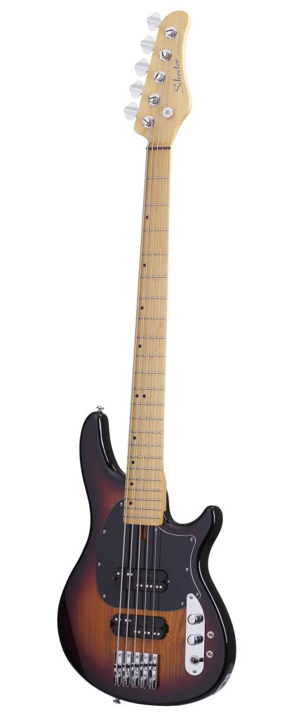 Schecter 2494 5-String Bass Guitar, 3 Tone Sunburst, CV-5