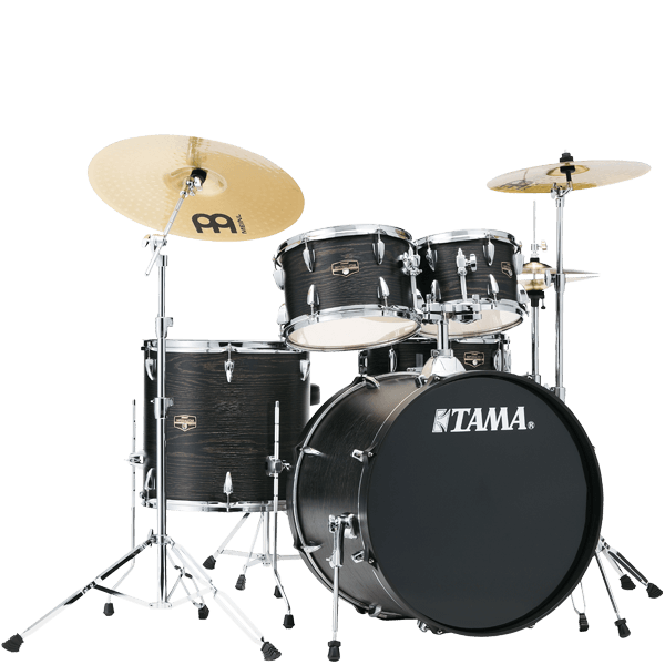 TAMA Imperialstar 5-Piece Complete Kit with Meinl HCS Cymbals Black Oak Wrap