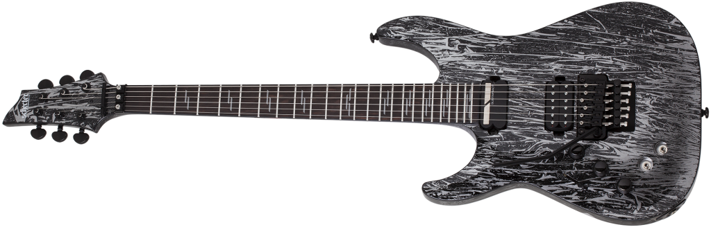 Schecter 1466 Left handed C-1 FR S Floyd Rose Electric Guitar, Ebony Board, Silver Mountain