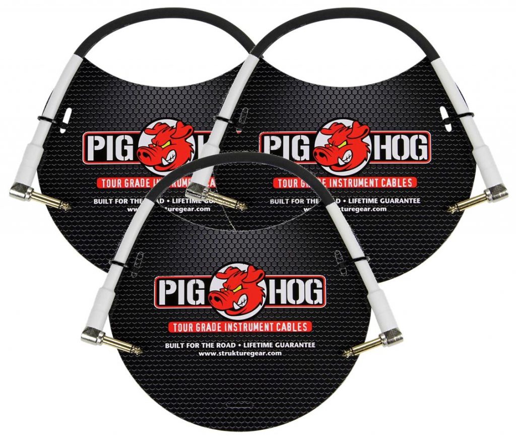 3 Pack PigHog 12' Pedal Jumper Instrument Cable, PH1RR-3