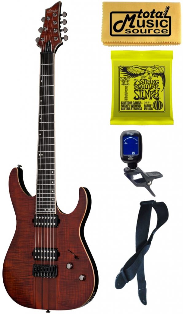 Schecter Banshee Elite 7-String Solid-Body Guitar, Cat's Eye Pearl, 1262 Bundle