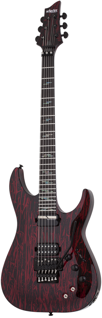Schecter 1476 C-1 FR S Silver Mountain Guitar, Ebony Fretboard, Blood Moon