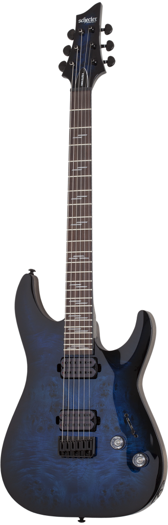 Schecter 2452 Omen Elite 6 Guitar, Rosewood Fretboard, See Thru Blue Burst