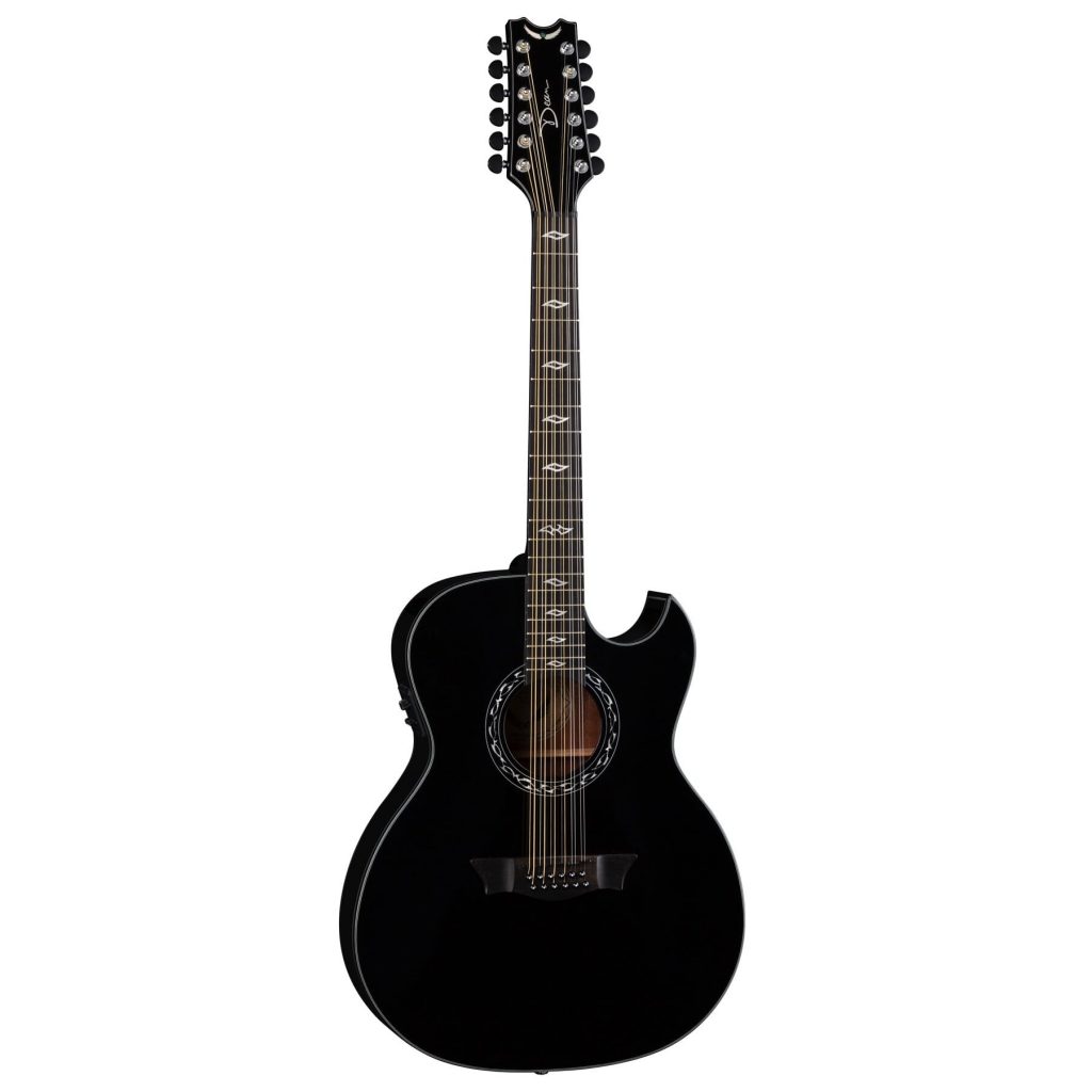 Dean Exhibition Acoustic Electric 12 String Guitar, Classic Black, EX12 CBK