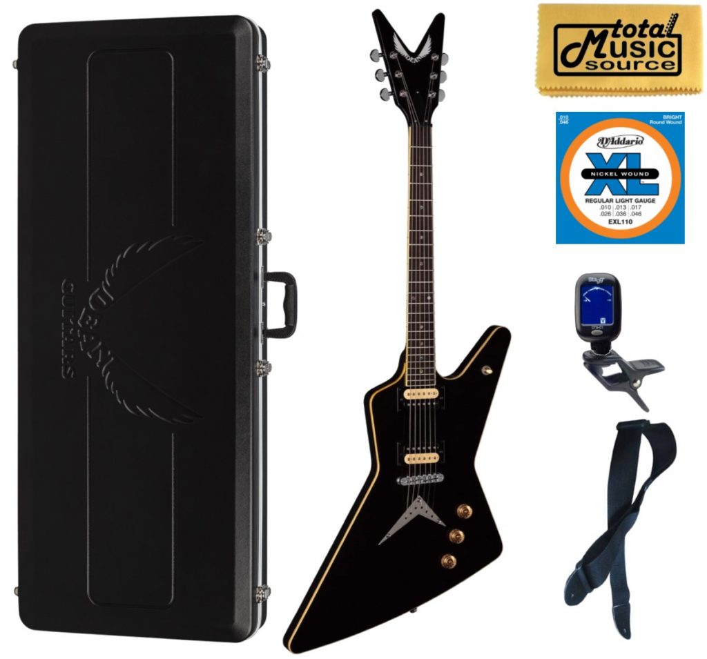 Dean Z 79 CBK Solid-Body Electric Guitar, Classic Black, ABS Case Bundle