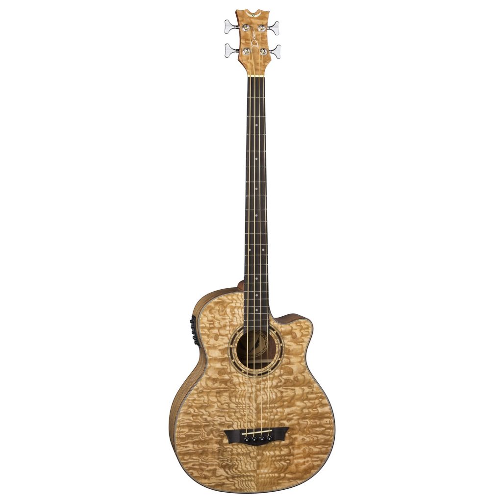 Dean Exotica Quilt Ash Acoustic/Electric Bass, DMT Preamp, Natural, EQABA GN