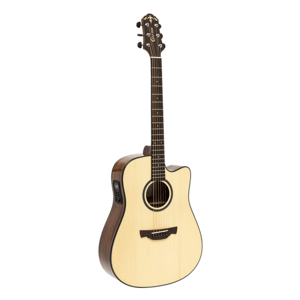 Crafter Able Series Dreadnaught A/E Cutaway Guitar, Solid Spruce Top, ABLE D600CE N