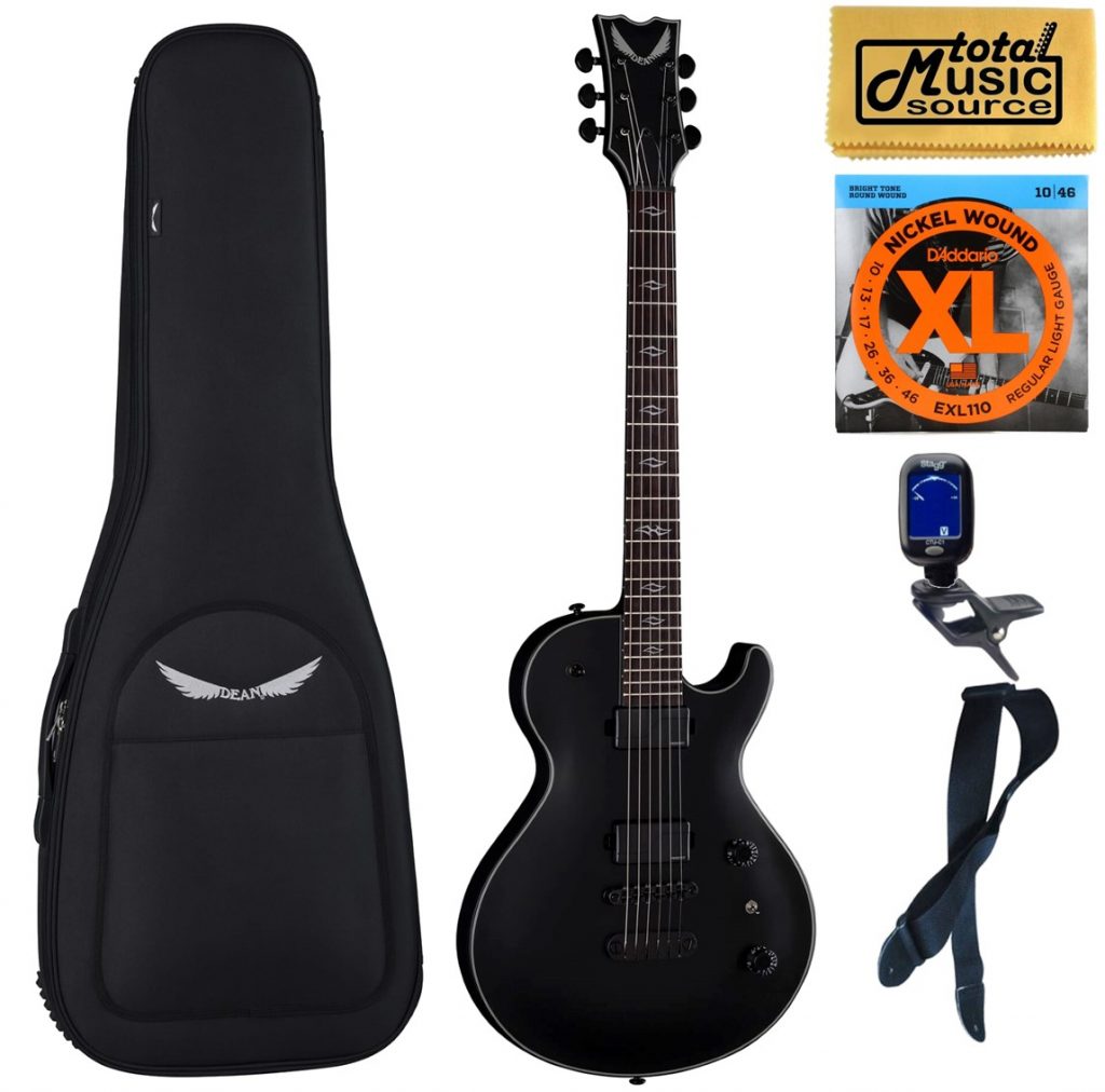 Dean TB SEL FL BKS Thoroughbred Select Guitar, Black Satin, Bag Bundle