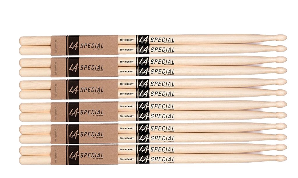 6 PACK Promark LA Special 5B Wood Tip Drumstick, LA5BW-6