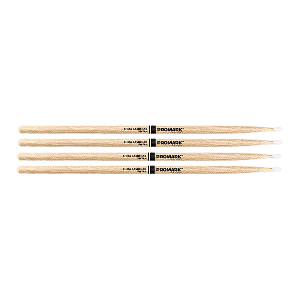 2 PACK Promark PW7AN Japanese Shira Kashi White Oak 7A Nylon tip drumsticks PW7AN-2