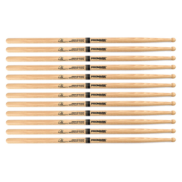 6 PACK Promark TX707W American Hickory Simon Phillips Autograph Series Wood Tip TX707W-6