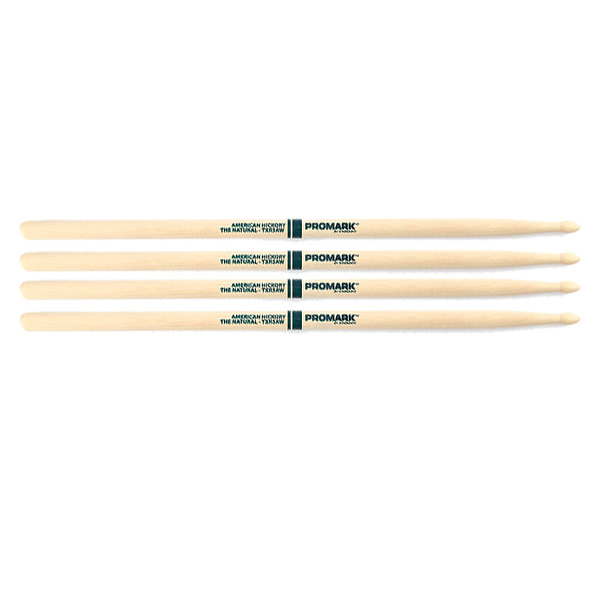 2 PACK Promark TXR5BW American Hickory Natural Wood Tip, Unlacquered TXR5BW-2