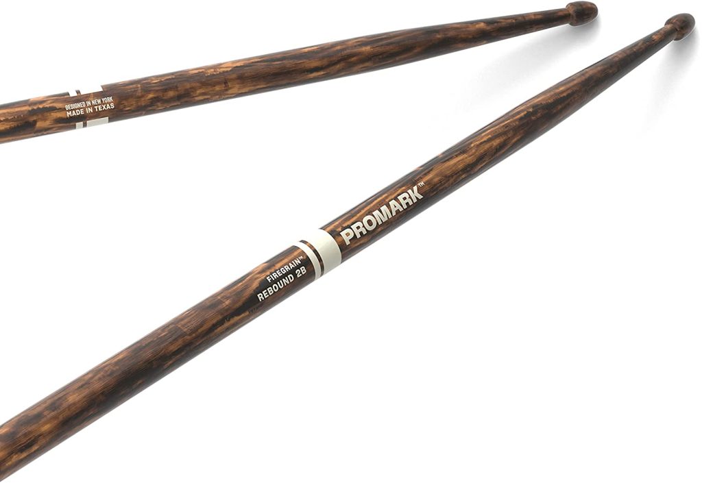 Promark 2B Drumsticks FireGrain Rebound  Acorn Tip Drum Sticks - 1 Pair