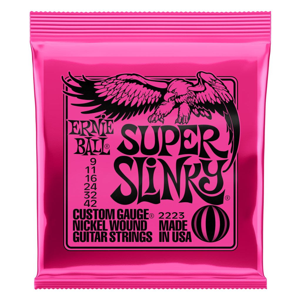Ernie Ball Super Slinky Electric Guitar Strings, Nickel Plated Steel, P02223
