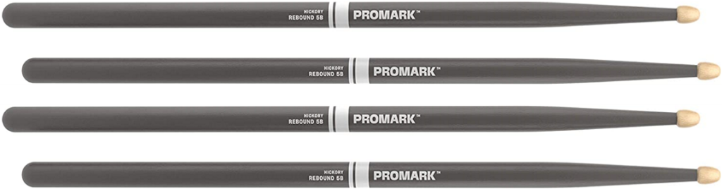 2 PACK ProMark Rebound 5B Painted Gray Hickory Drumsticks, Acorn Wood Tip