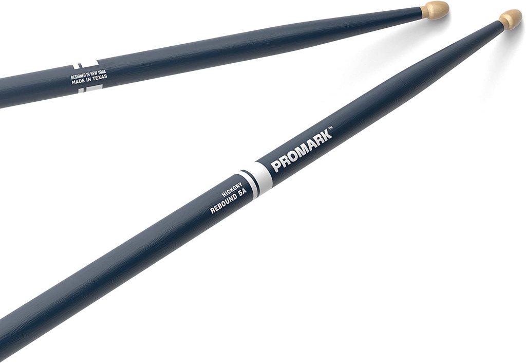 ProMark Rebound 5A Painted Blue Hickory Drumsticks, Acorn Wood Tip, One Pair