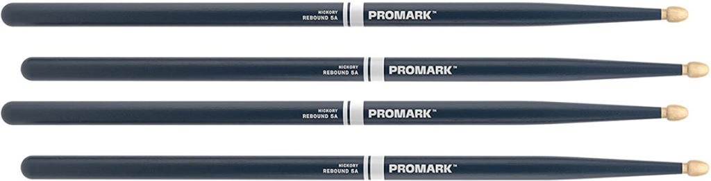 2 PACK ProMark Rebound 5A Painted Blue Hickory Drumsticks, Acorn Wood Tip