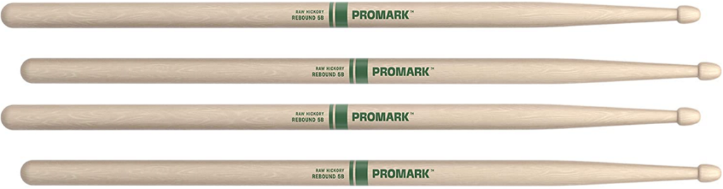 2 PACK ProMark Rebound 5B Raw Hickory Drumsticks, Acorn Wood Tip