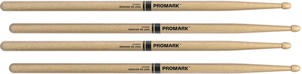 2 PACK ProMark Rebound 5B Long Hickory Drumsticks, Acorn Wood Tip