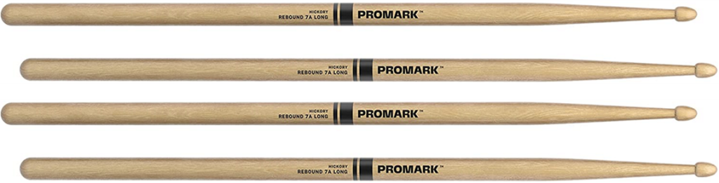 2 PACK ProMark Rebound 7A Long Hickory Drumsticks, Acorn Wood Tip