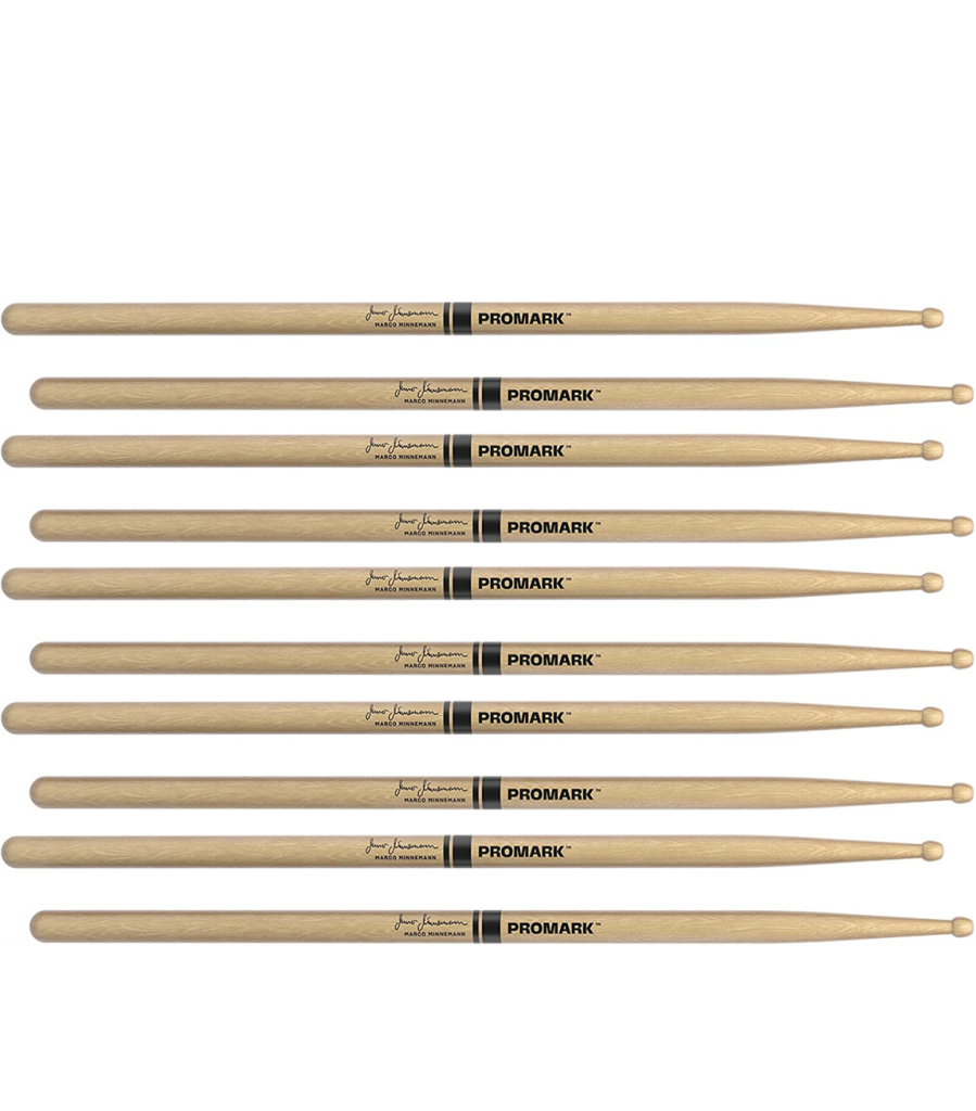 5 PACK ProMark Marco Minnemann Signature Drumsticks, Hickory Wood Tip