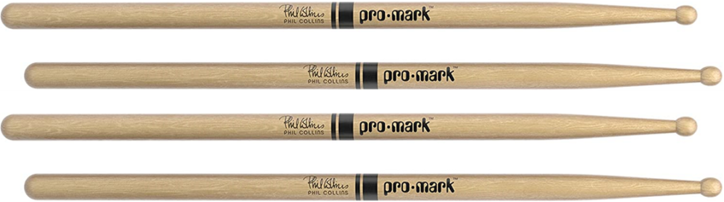 2 PACK ProMark Phil Collins Hickory Drumsticks, Wood Tip
