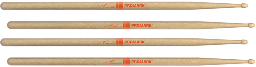 2 PACK ProMark Anika Nilles Hickory Drumsticks, Wood Tip