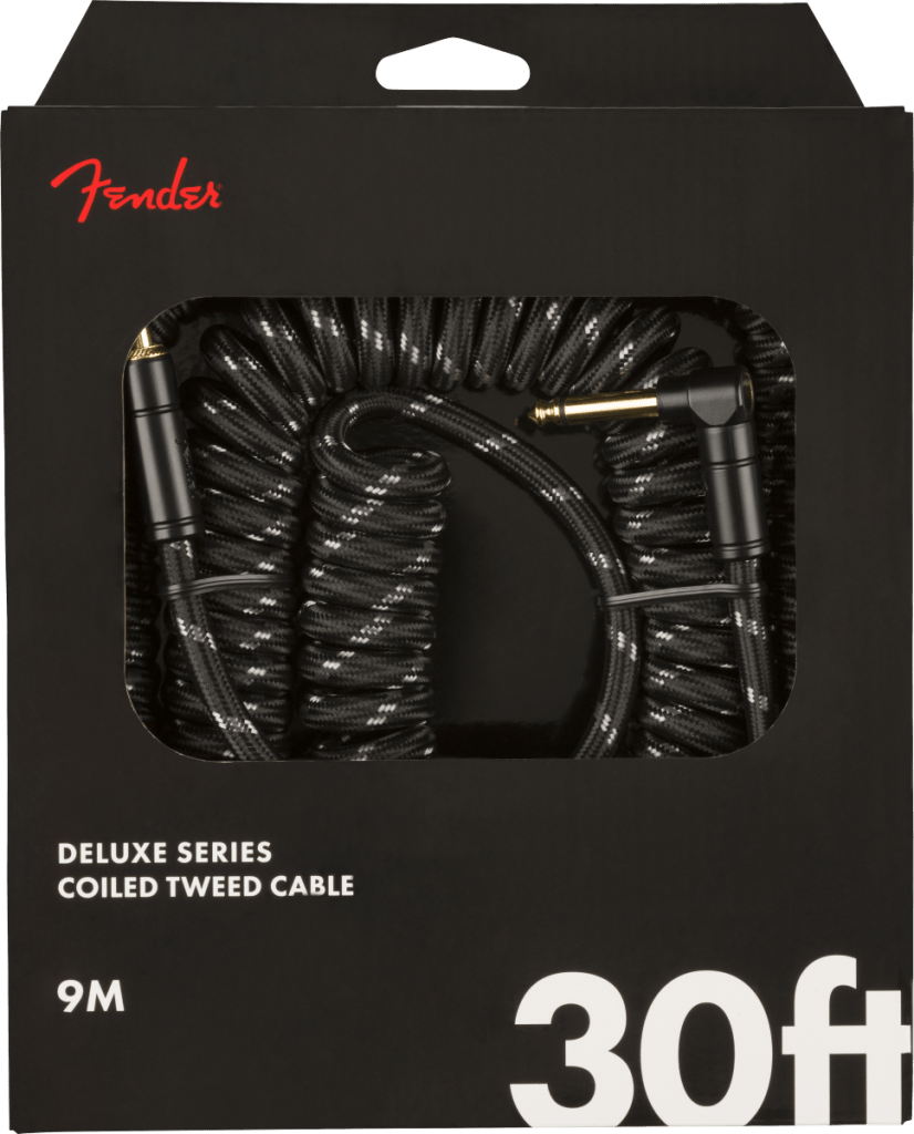 Fender 0990823060 Deluxe Series Coil Guitar Cable - Straight to Right - 30 foot Black