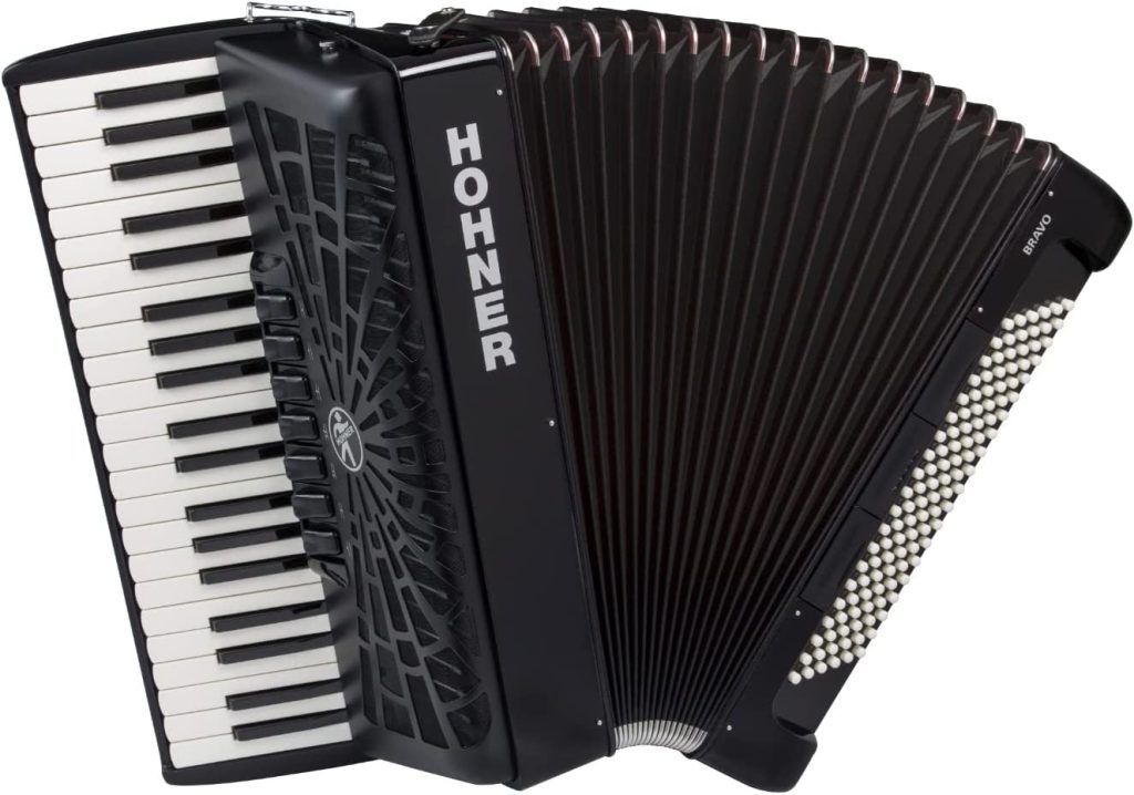 Hohner Bravo III 120 Chromatic Piano Key Accordion - Jet Black