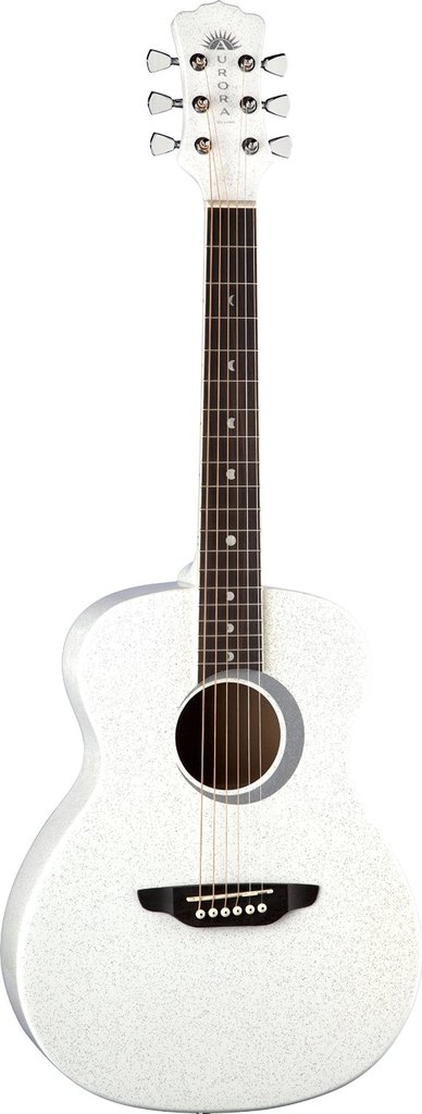 Luna Aurora Borealis 3/4-Size Acoustic Guitar - White Pearl Sparkle, AR BOR WHT