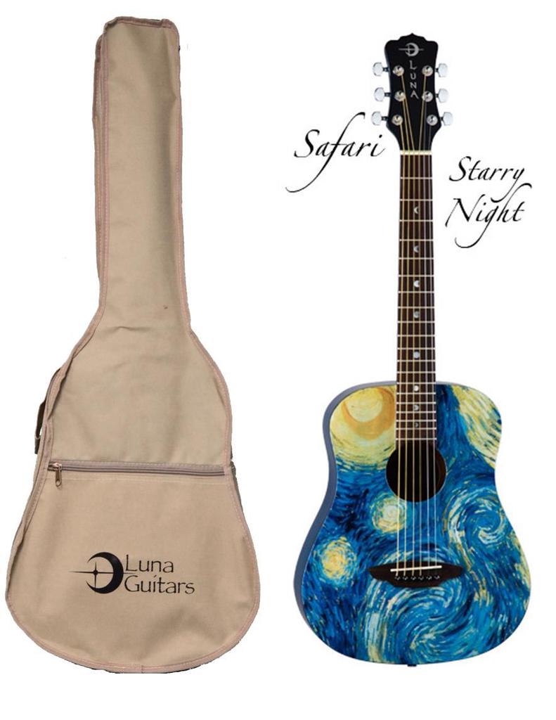 Luna SAFSTR Safari Starry Night 3/4 Acoustic Guitar