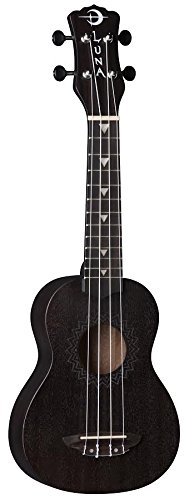 Luna Guitars UKE VMS BKS Vintage Mahogany Soprano Ukulele Black Satin