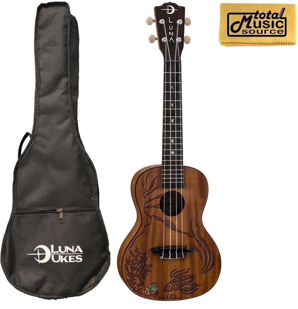Luna Guitars Ukulele Coral W/ TMS Polish Cloth, UKE CORAL PC