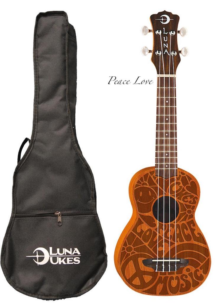 Luna Guitars Peace Love Ukulele, UKE PCE