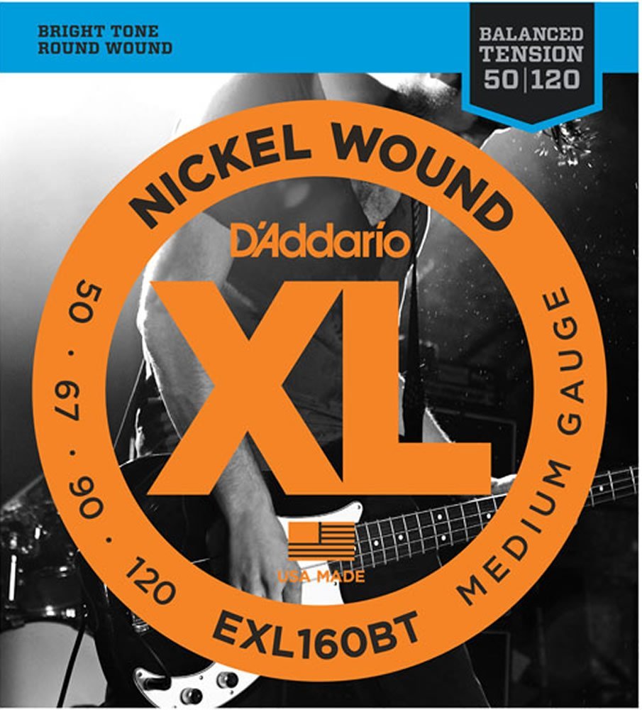 D'Addario EXL160BT Nickel Wound Bass Guitar Strings, Balanced Tension Medium,...