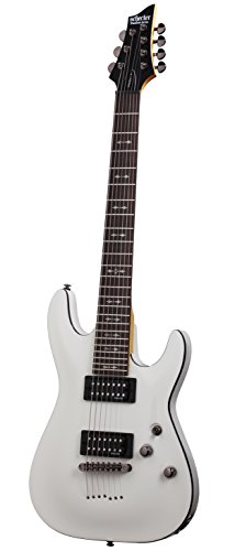Schecter OMEN-7 7-String Electric Guitar, Vintage White, 2067