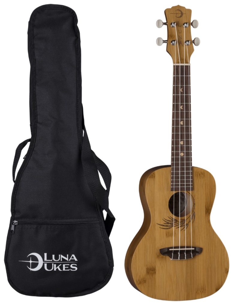 Luna Guitars Bamboo Concert Ukulele w/ Gigbag, UKE BAMBOO C