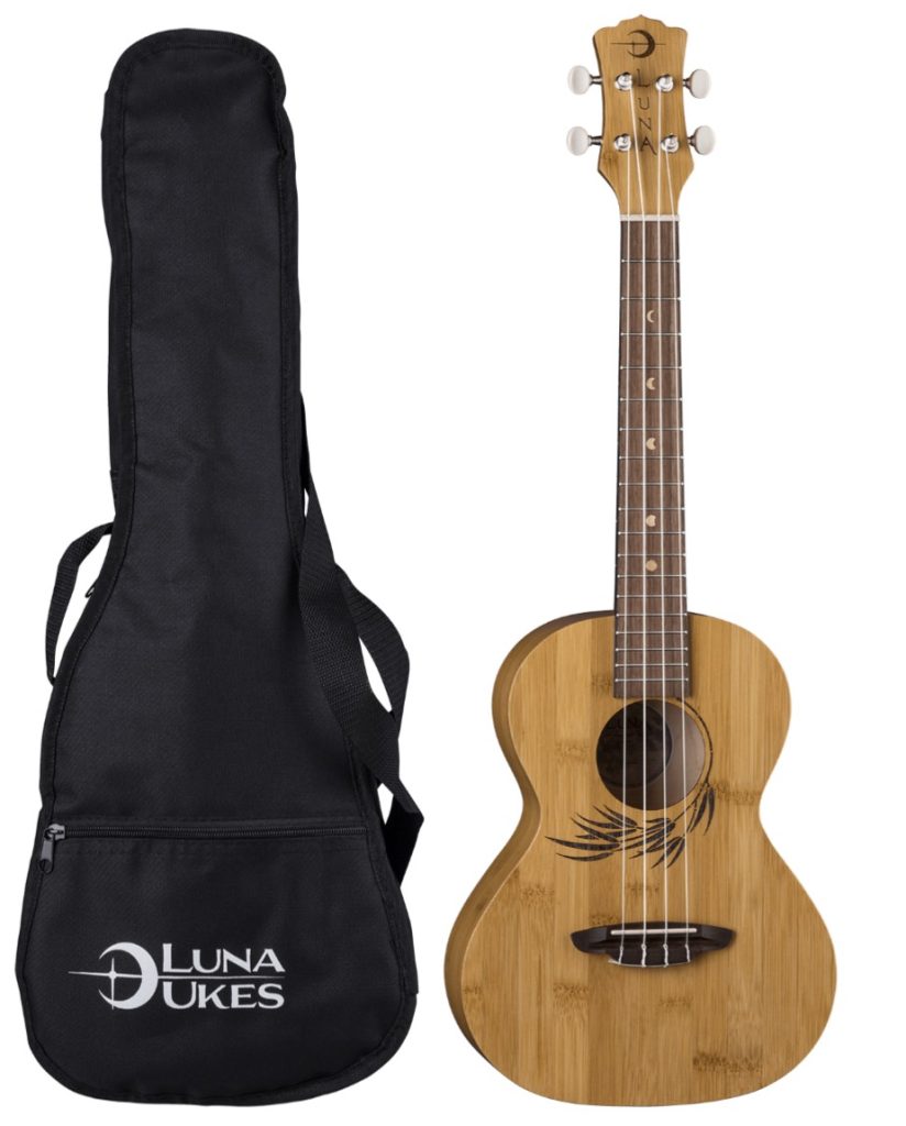 Luna Guitars Bamboo Tenor Ukulele w/ Gigbag, UKE BAMBOO T