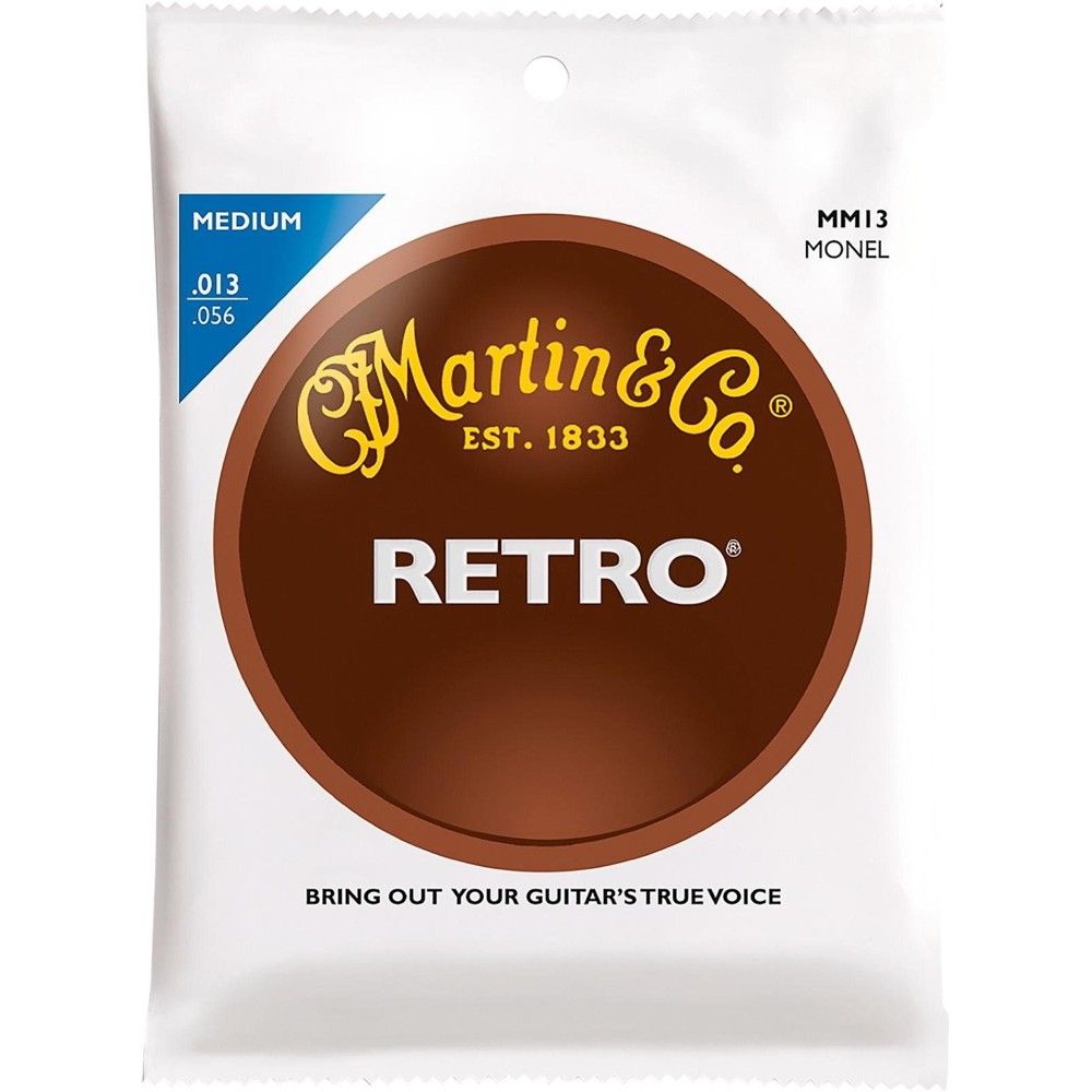 Martin MM13 Retro Monel Acoustic Guitar Strings, Medium, 13-56