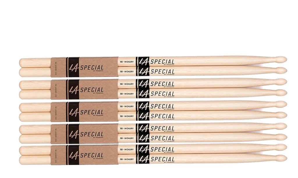 5 PACK Promark LA Special 5B Wood Tip Drumstick, LA5BW-5