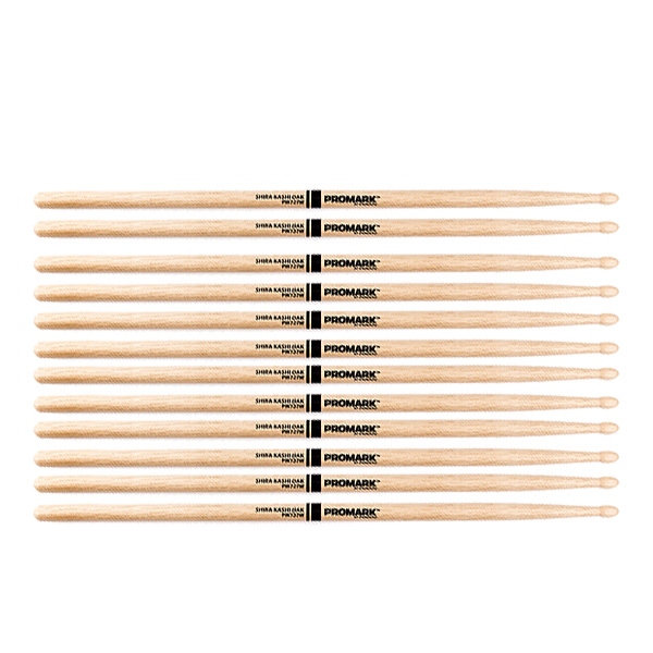 6 PACK Promark Shira Kashi Oak 727 Wood Tip drumstick, PW272W-6