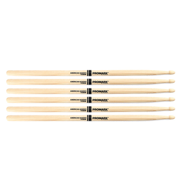 3 PACK Promark TX5BW American Hickory Wood Tip TX5BW-3