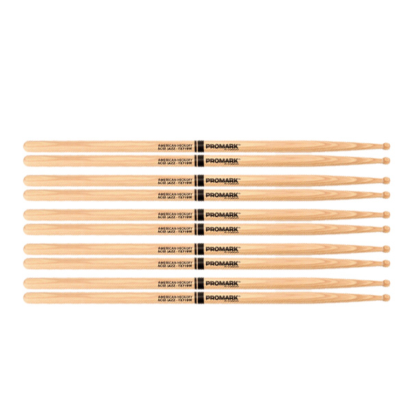 5 PACK Promark Hickory 718 Finesse Wood Tip drumstick TX718W-5