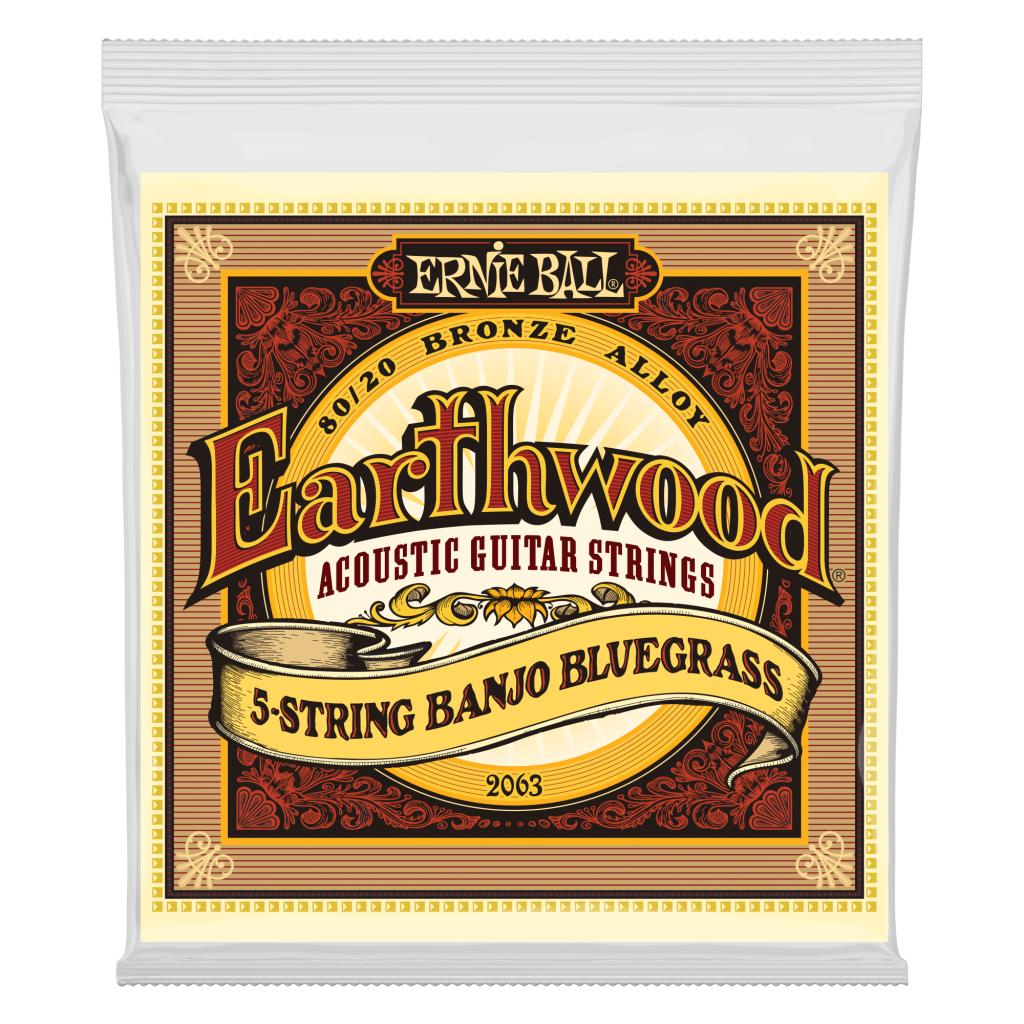 Ernie Ball 2063 Earthwood Acoustic 80/20 bronze Banjo Strings 5-string bluegrass