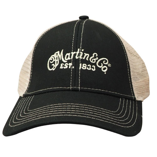 Martin Trucker Hat with Tan Mesh Black