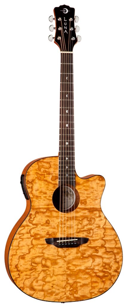 Luna GYP E QA GN Gypsy Quilt Ash Gloss Natural Acoustic-Electric Guitar with Preamp